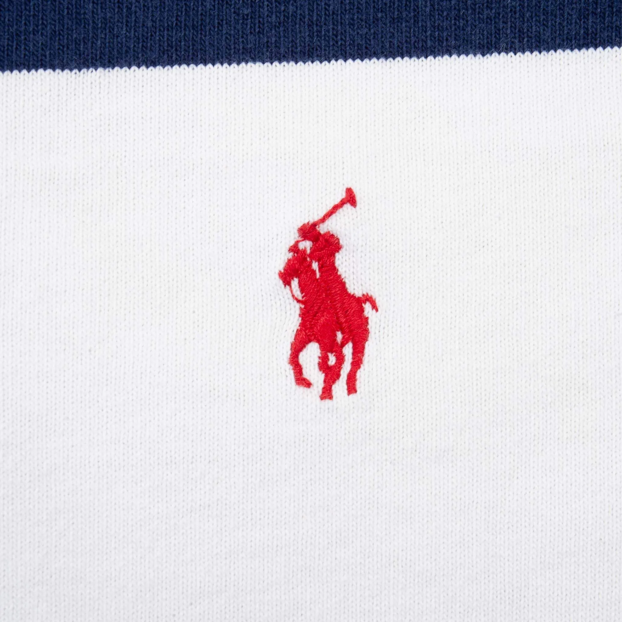 VINTAGE RALPH LAUREN BLUE & WHITE STRIPED RUGBY POLO SHIRT 1990S SIZE LARGE