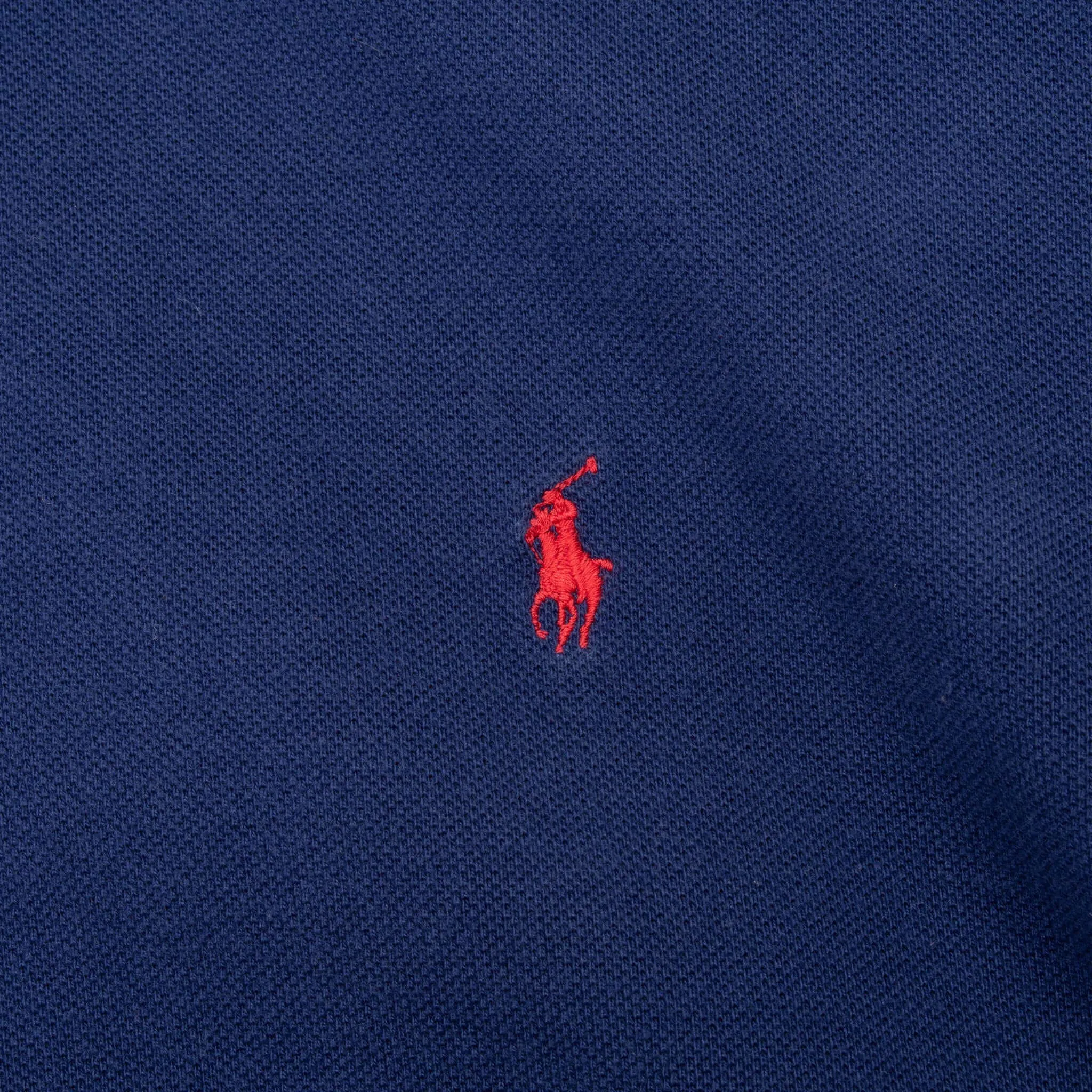 VINTAGE RALPH LAUREN BLUE LONG SLEEVE POLO SHIRT 1990S 2XL