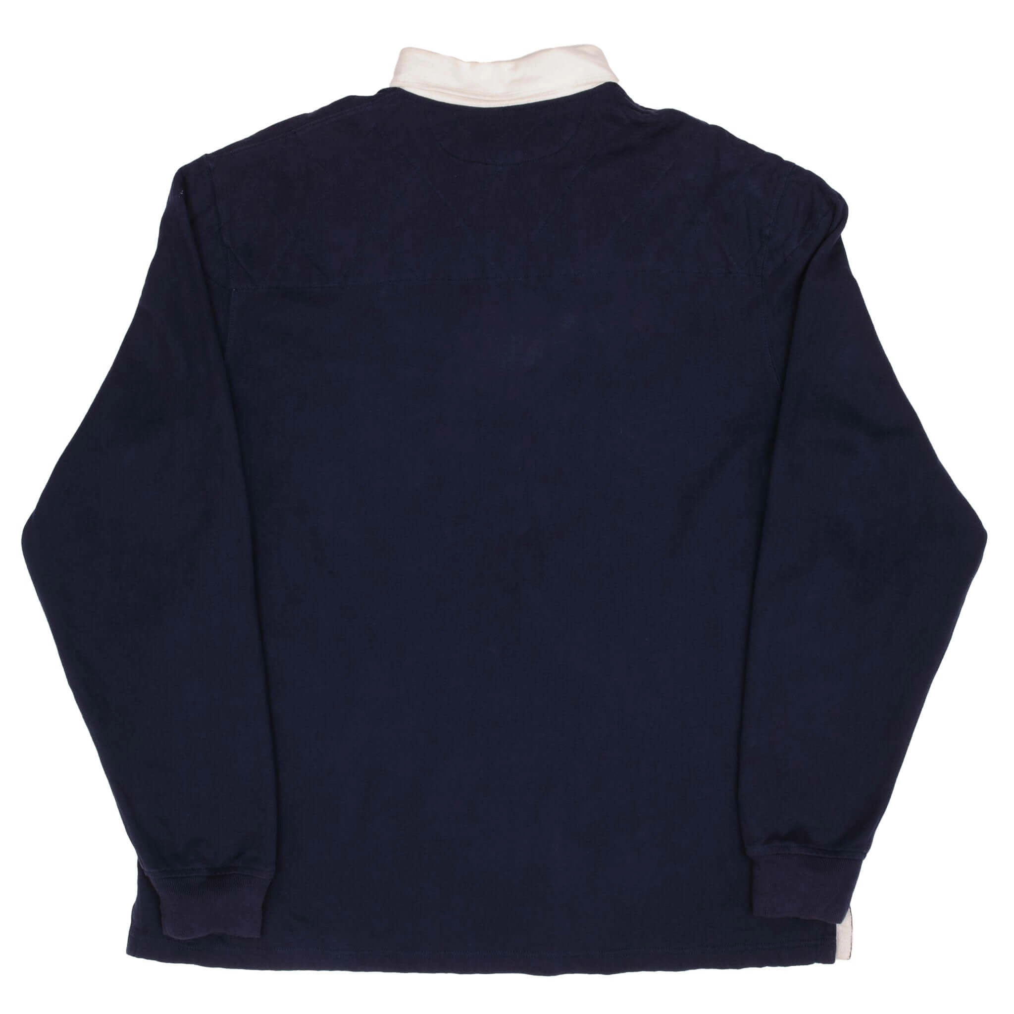 VINTAGE RALPH LAUREN BLUE RUGBY POLO SHIRT 1990S SIZE XL TALL