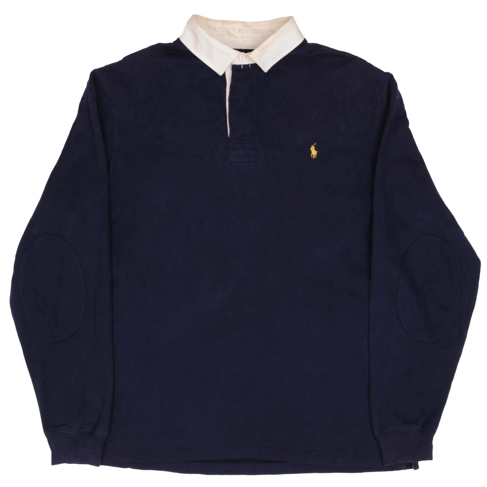 VINTAGE RALPH LAUREN BLUE RUGBY POLO SHIRT 1990S SIZE XL TALL