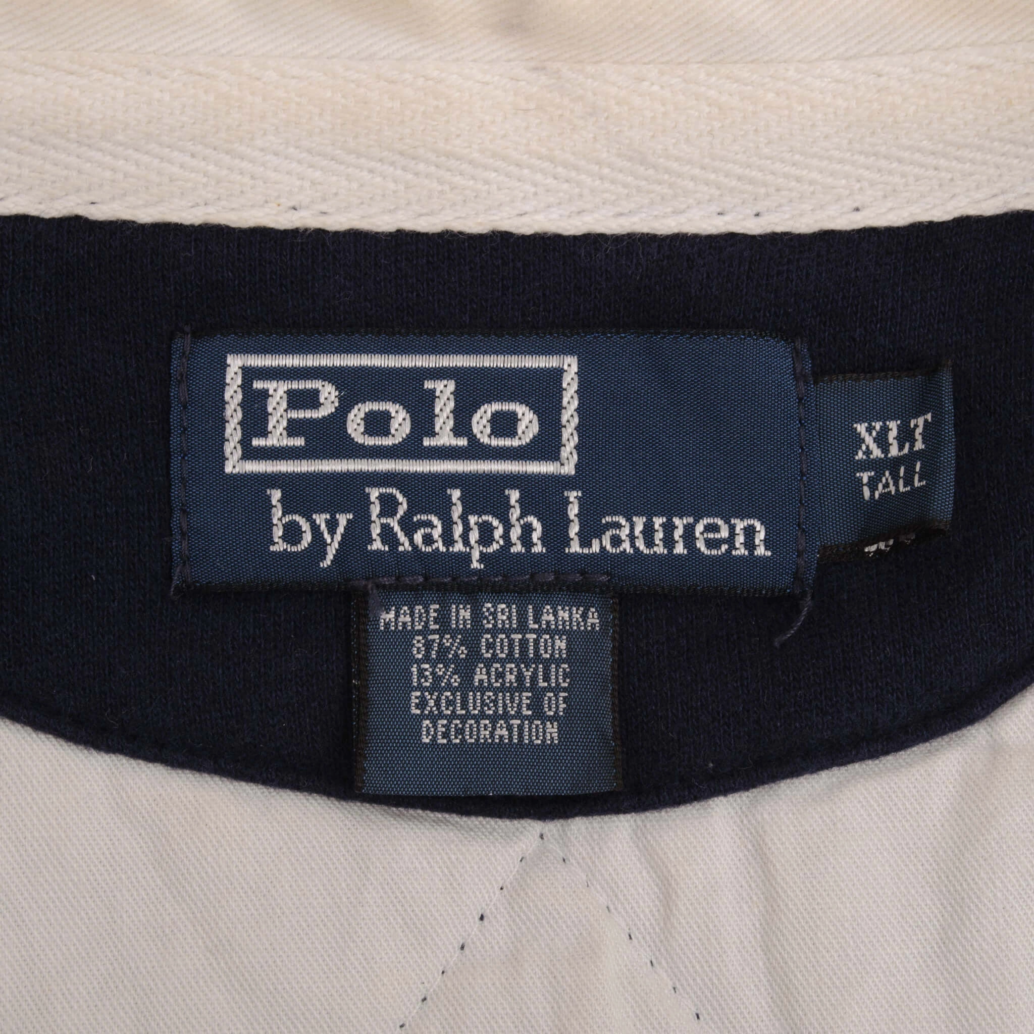 VINTAGE RALPH LAUREN BLUE RUGBY POLO SHIRT 1990S SIZE XL TALL
