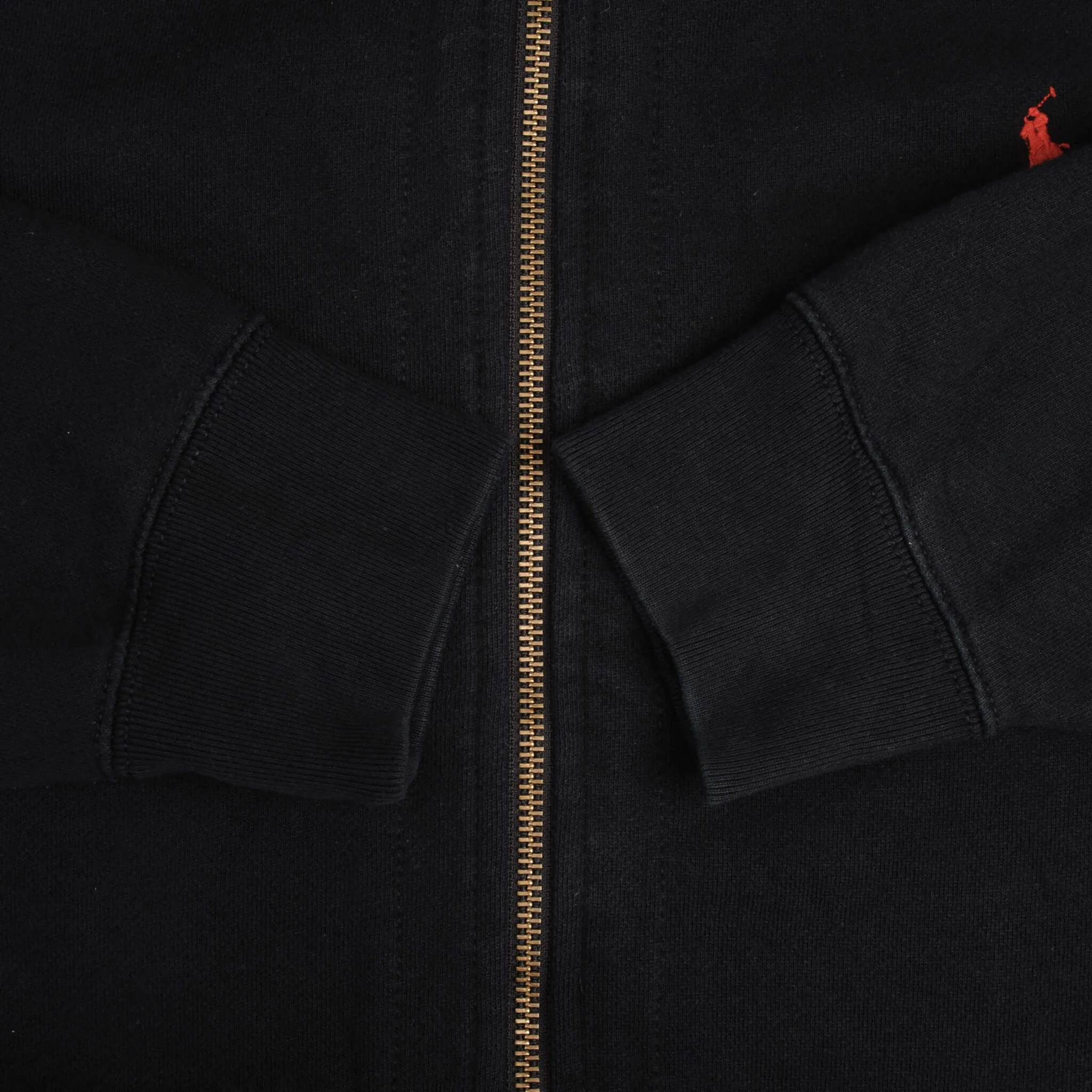 VINTAGE RALPH LAUREN FULL ZIP CLASSIC BLACK HOODIE SWEATSHIRT 1990S SIZE XL TALL