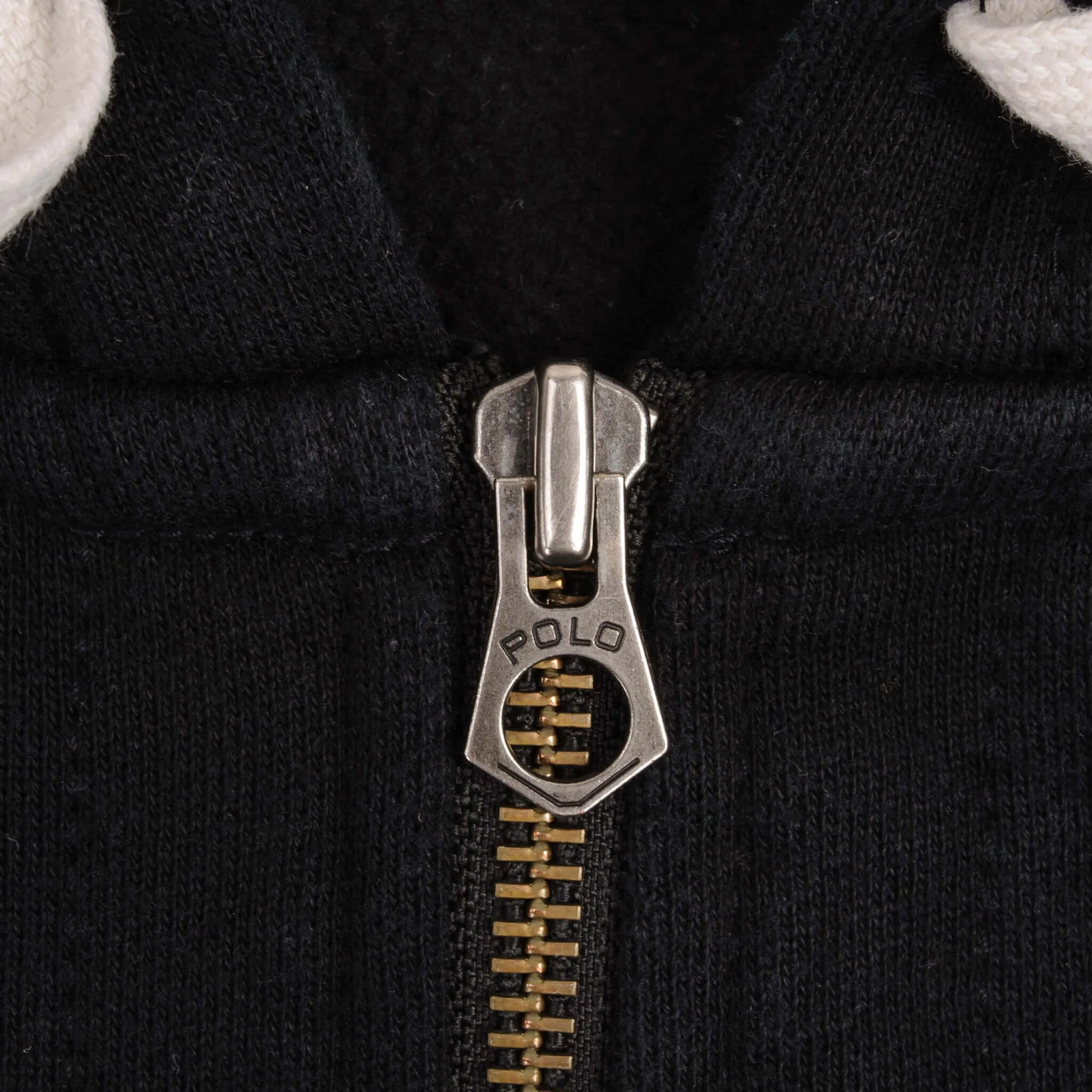 VINTAGE RALPH LAUREN FULL ZIP CLASSIC BLACK HOODIE SWEATSHIRT 1990S SIZE XL TALL