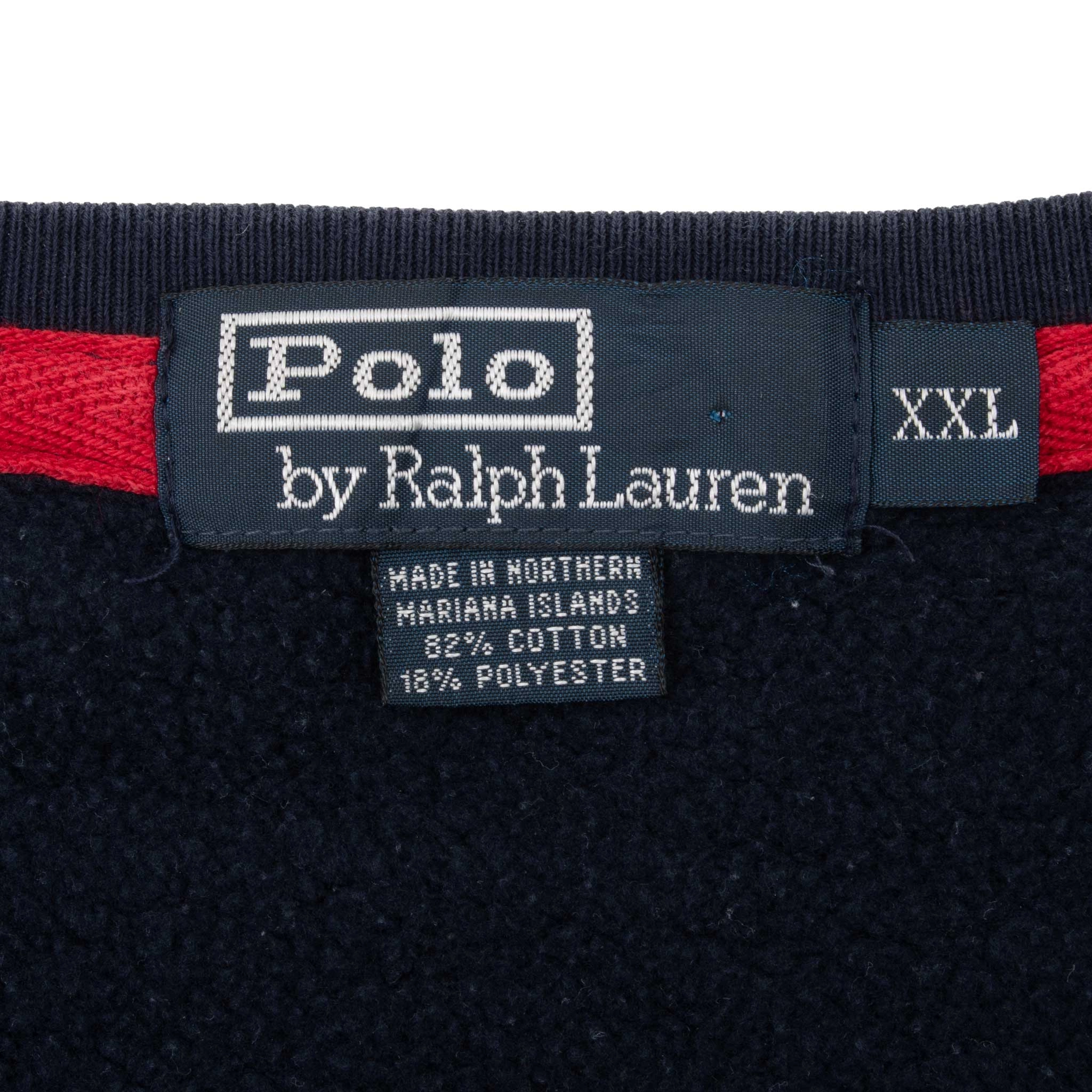 VINTAGE RALPH LAUREN NAVY BLUE 1990S CLASSIC CREWNECK SWEATSHIRT 2XL MADE IN USA
