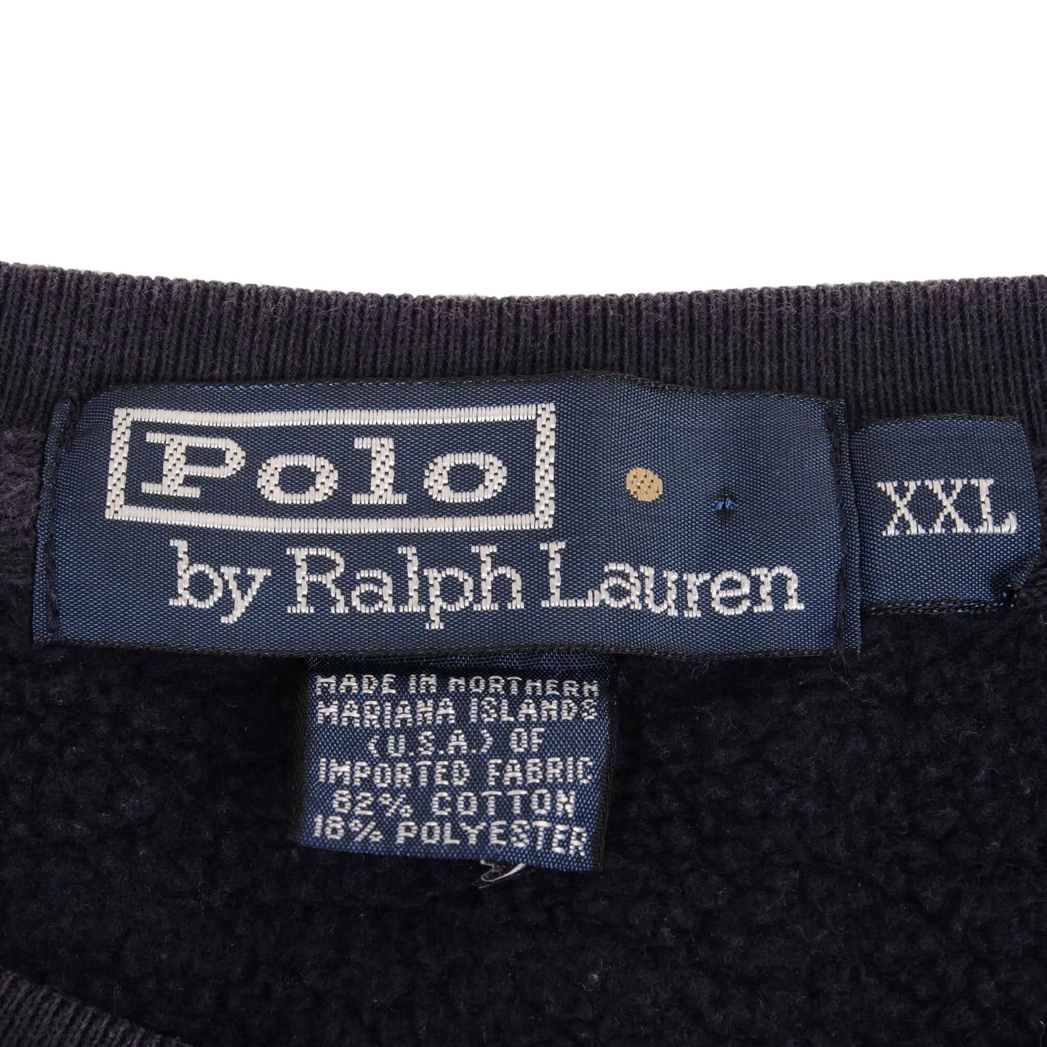 VINTAGE RALPH LAUREN NAVY BLUE 1990S CLASSIC CREWNECK SWEATSHIRT 2XL MADE IN USA
