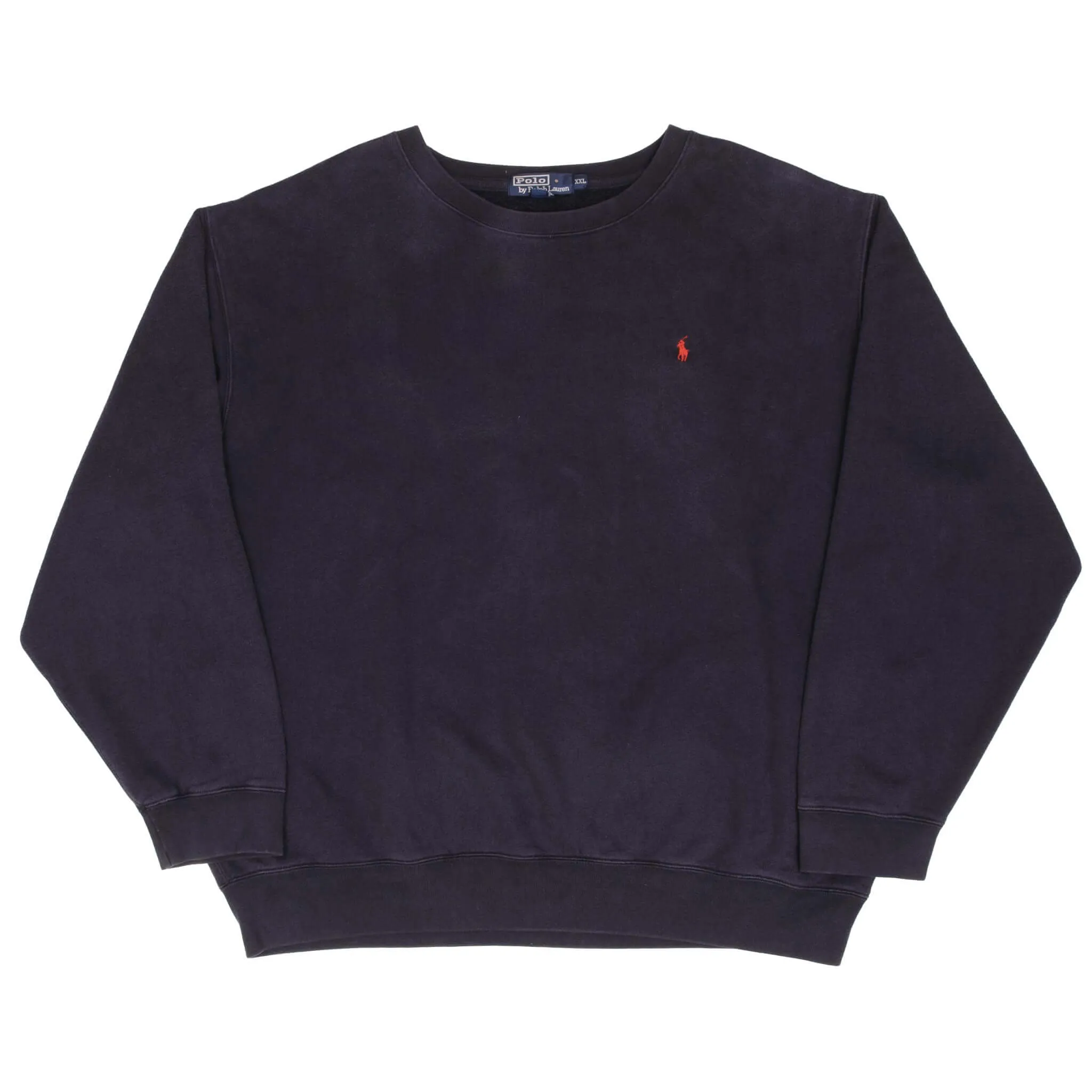 VINTAGE RALPH LAUREN NAVY BLUE 1990S CLASSIC CREWNECK SWEATSHIRT 2XL MADE IN USA