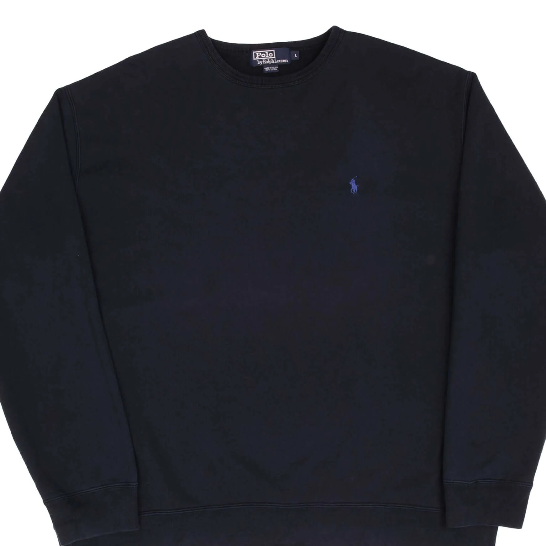 VINTAGE RALPH LAUREN NAVY BLUE 1990S CLASSIC CREWNECK SWEATSHIRT SIZE LARGE