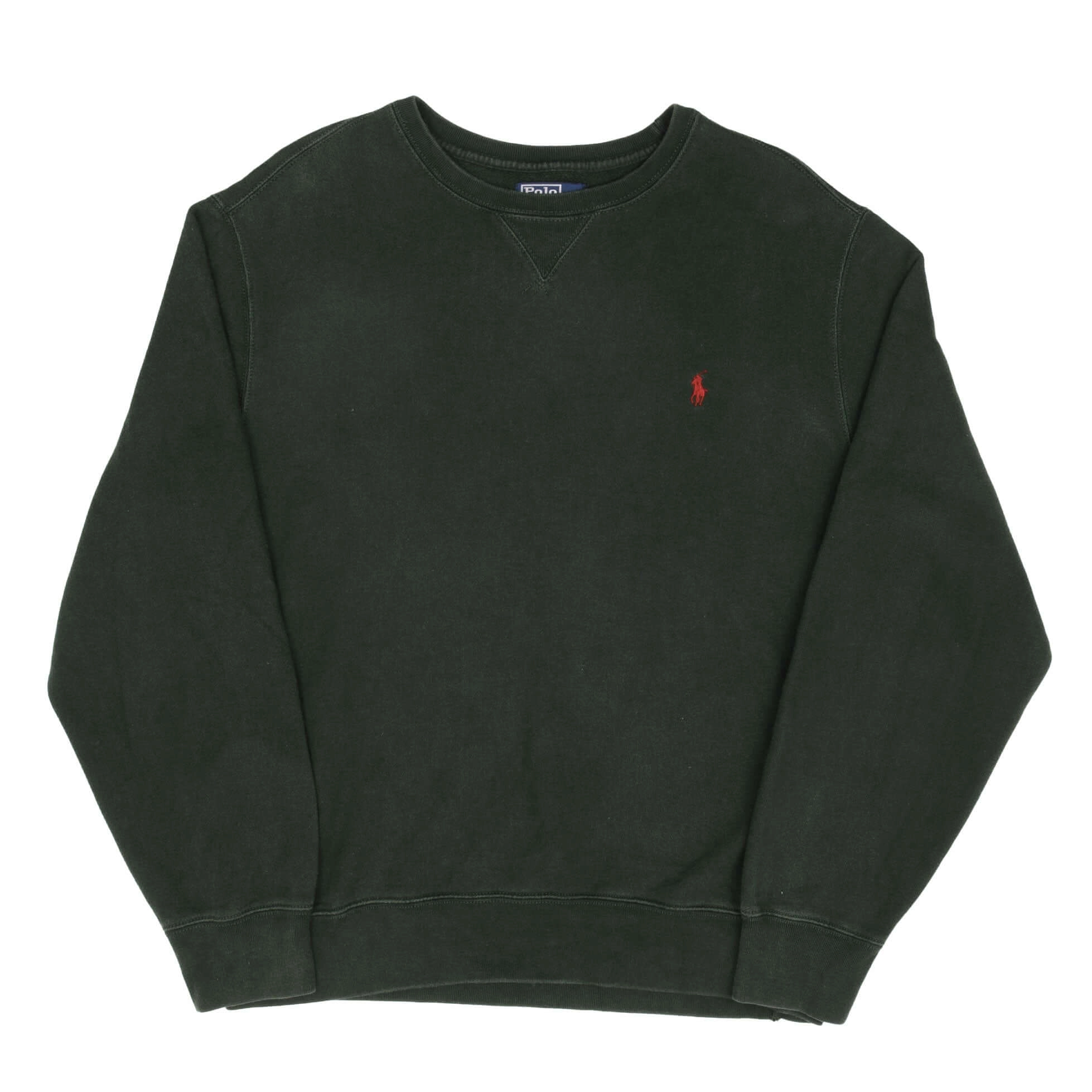 VINTAGE RALPH LAUREN PINE GREEN CLASSIC CREWNECK SWEATSHIRT SIZE LARGE 1990S