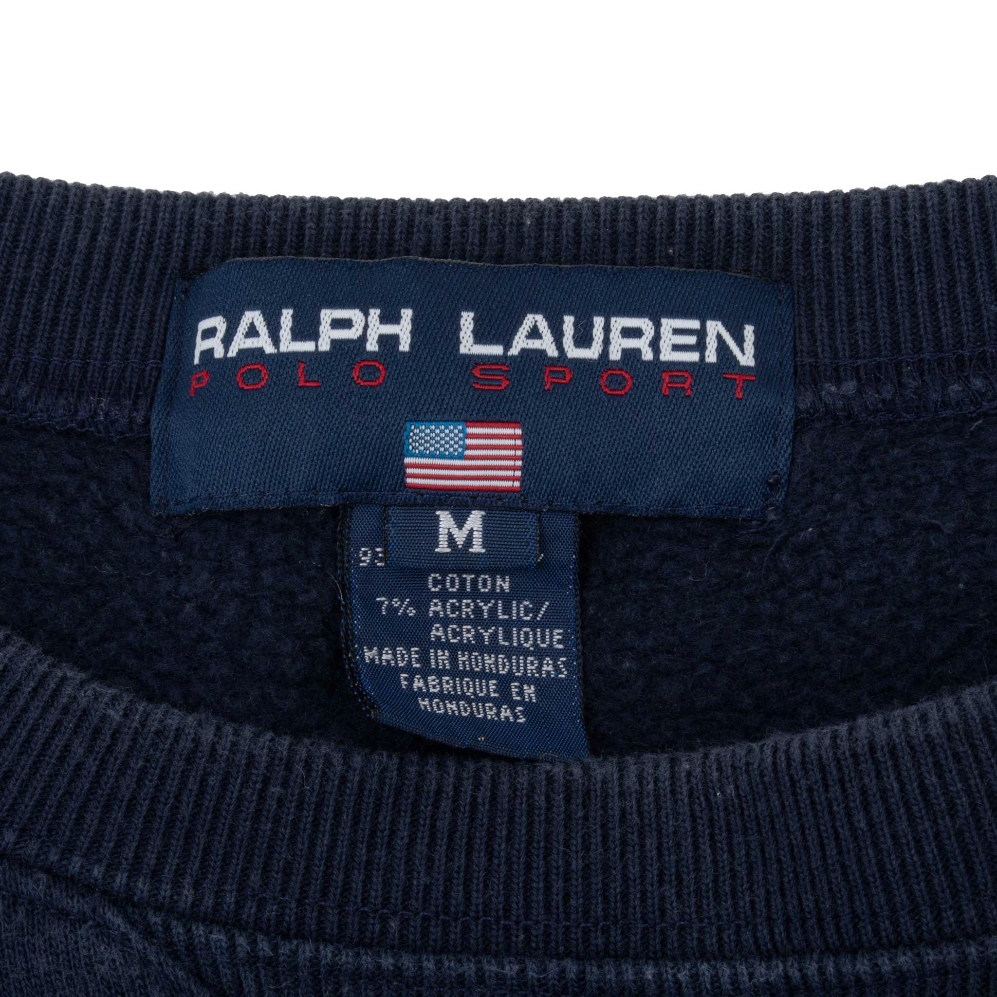 VINTAGE RALPH LAUREN POLO SPORT NAVY BLUE 1990S SWEATSHIRT MEDIUM