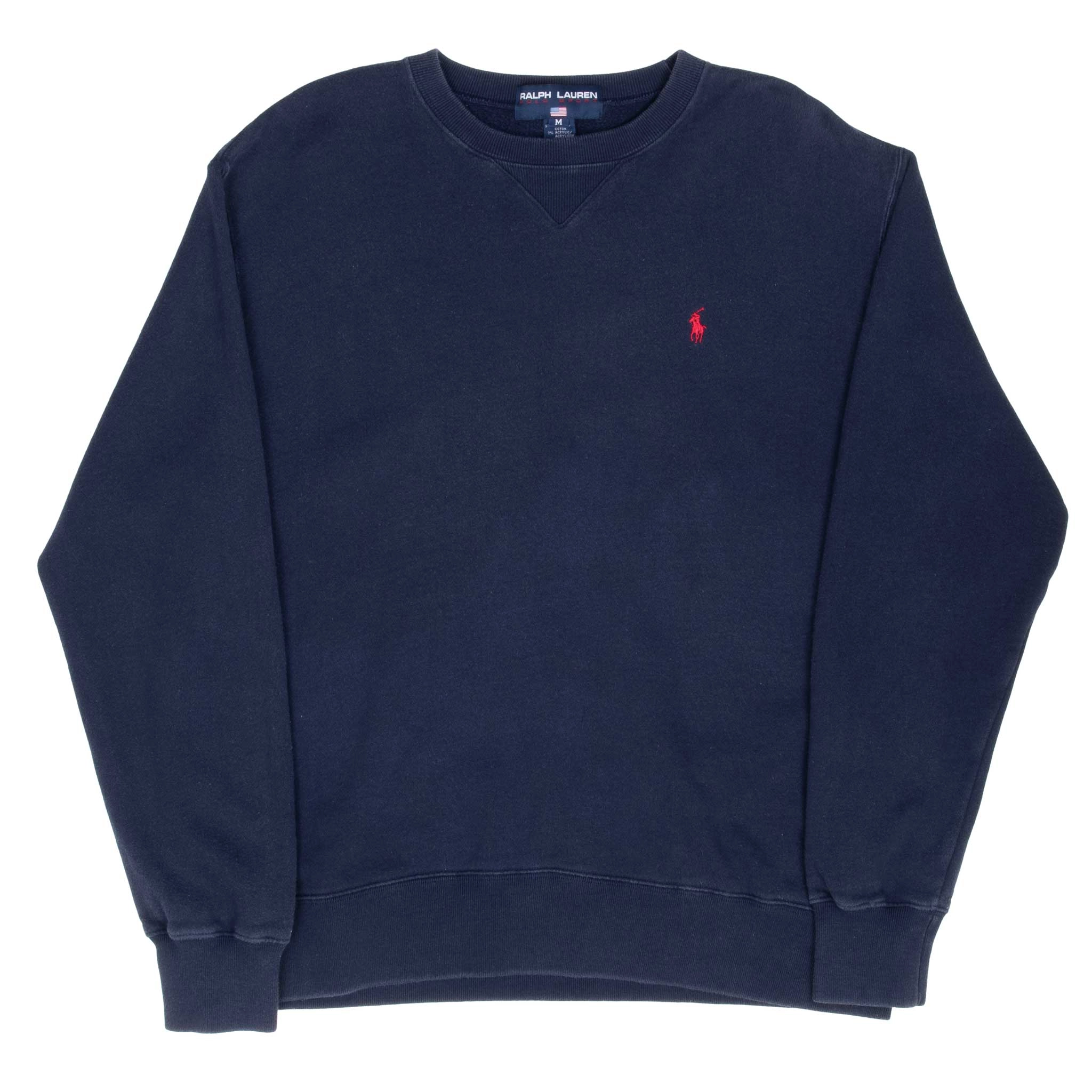 VINTAGE RALPH LAUREN POLO SPORT NAVY BLUE 1990S SWEATSHIRT MEDIUM