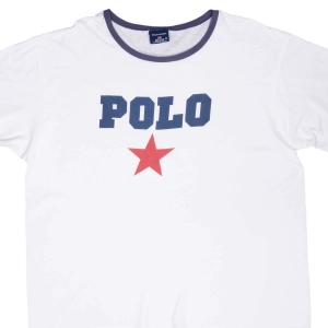 VINTAGE RALPH LAUREN POLO SPORT WHITE TEE SHIRT 1990S XL MADE IN USA