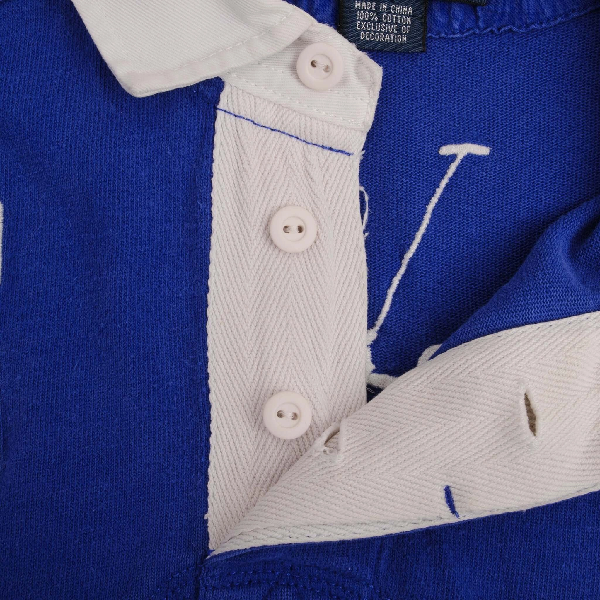 VINTAGE RALPH LAUREN SWITZERLAND WINTER CUP 2008 BLUE RUGBY POLO SHIRT SIZE 2XL