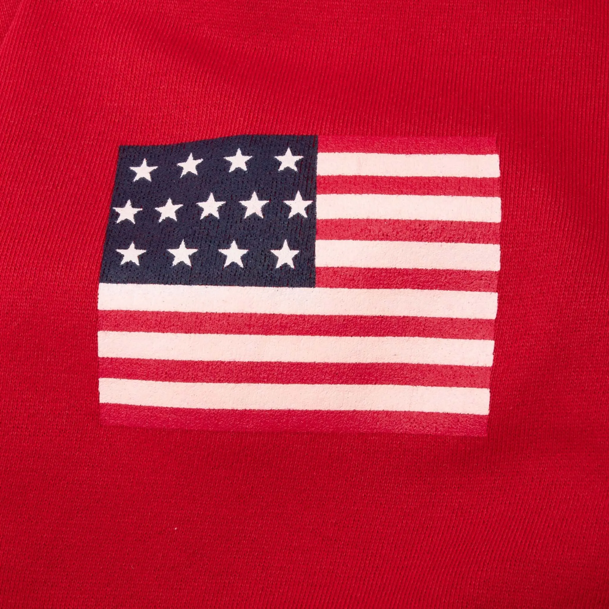 VINTAGE RALPH LAUREN USA RED QUARTER ZIP SWEATSHIRT 1990S XL