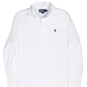 VINTAGE RALPH LAUREN WHITE RUGBY POLO SHIRT 1990S SMALL