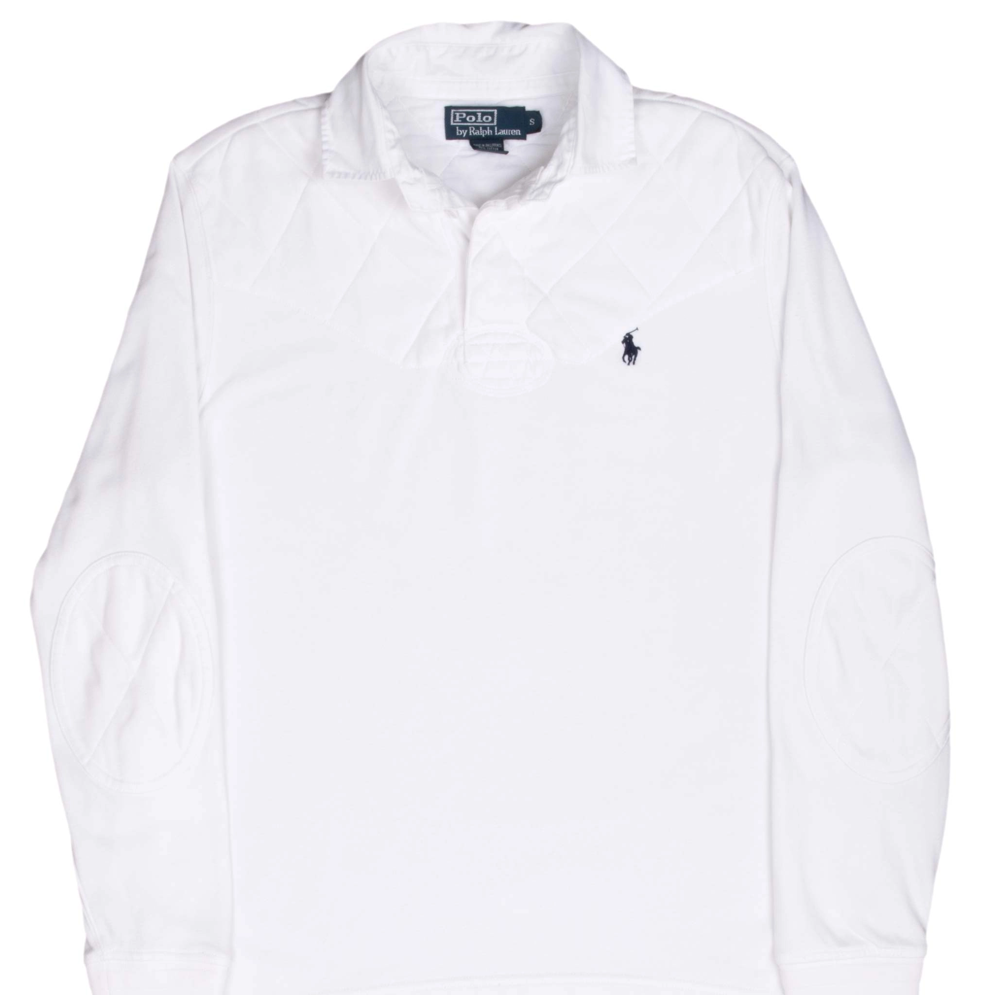 VINTAGE RALPH LAUREN WHITE RUGBY POLO SHIRT 1990S SMALL