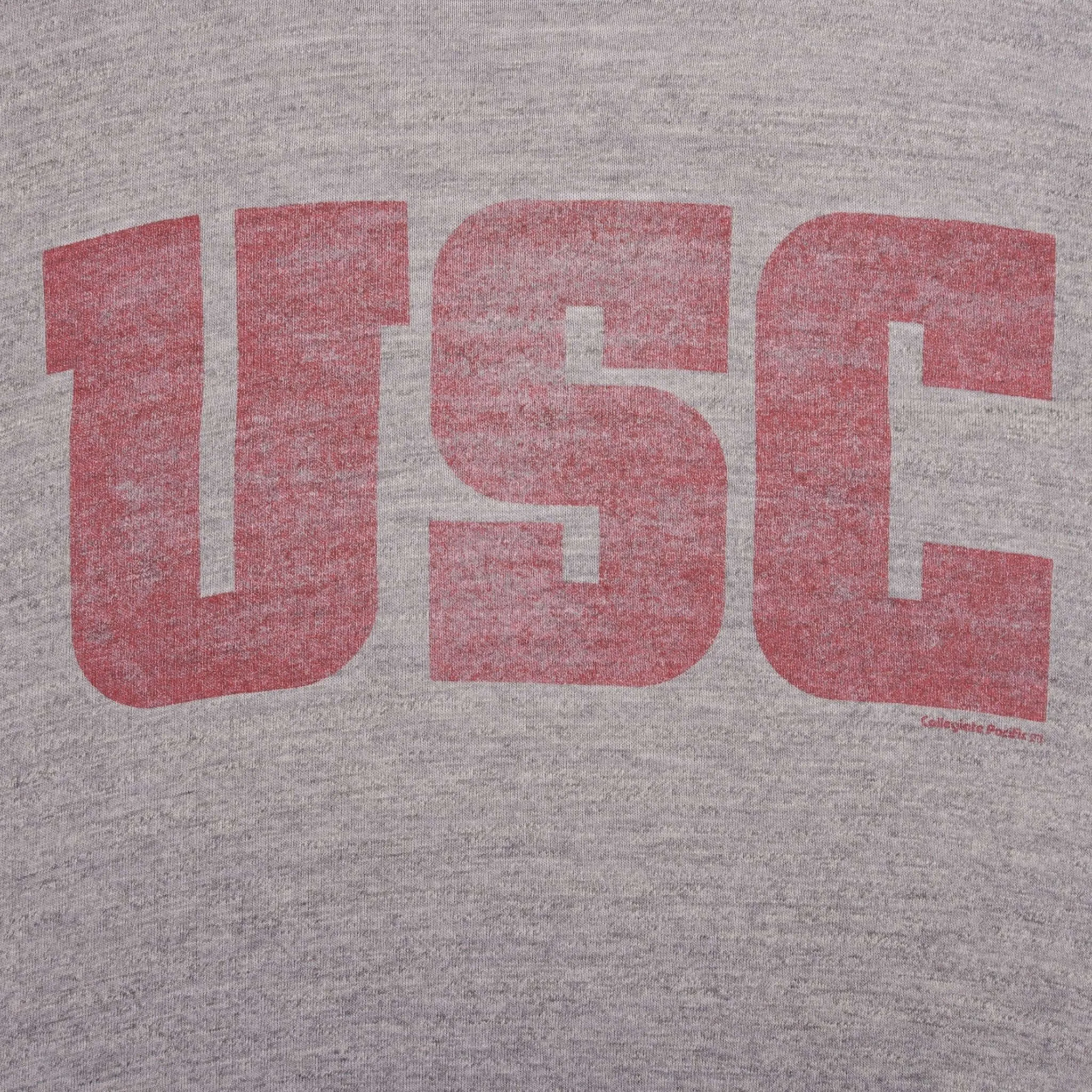 VINTAGE USC COLLEGIATE PACIFIC TEE SHIRT 1970S SIZE MEDIUM MADE IN USA