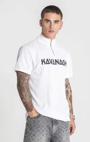 White Futura Zip Polo