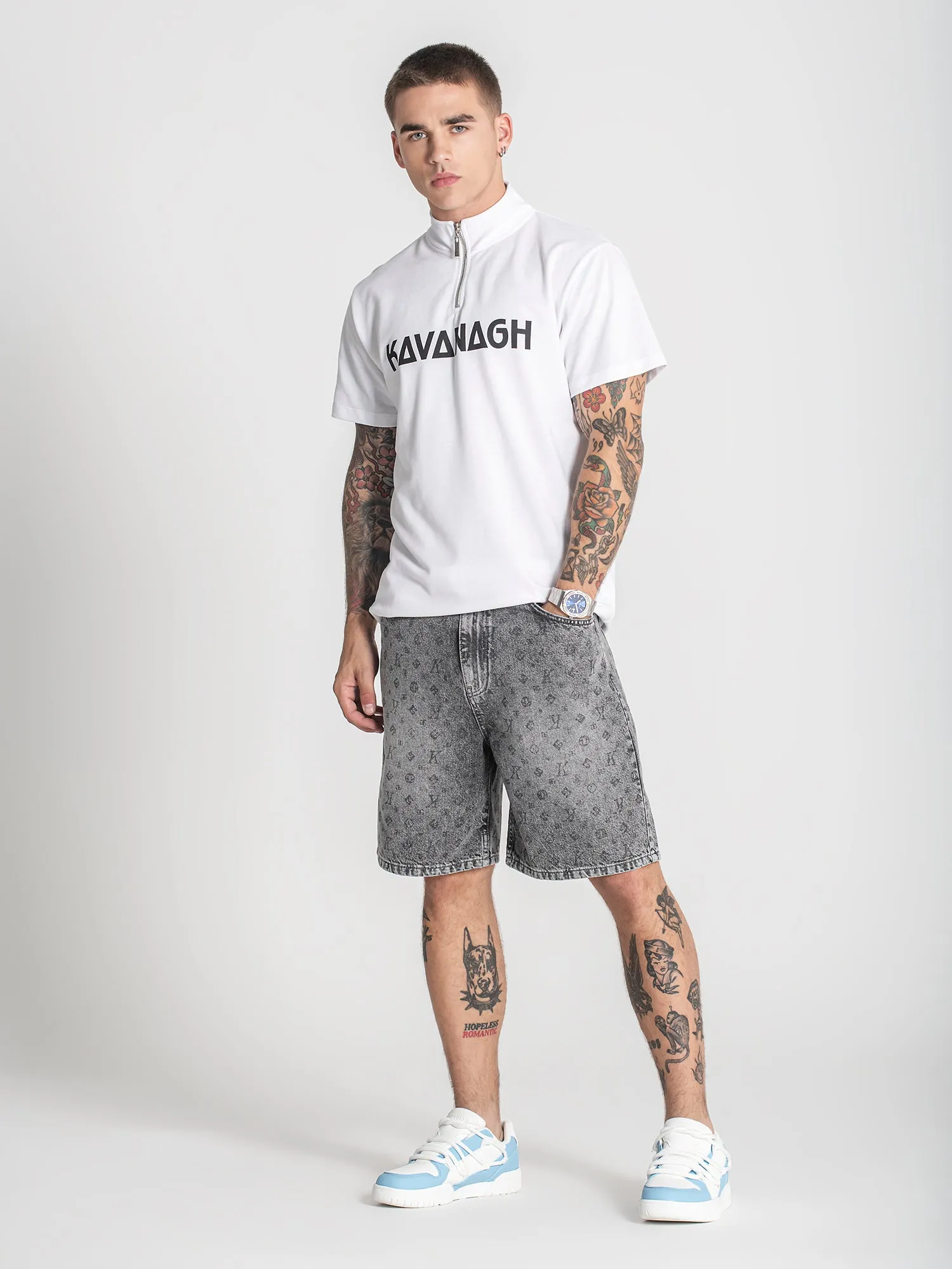 White Futura Zip Polo