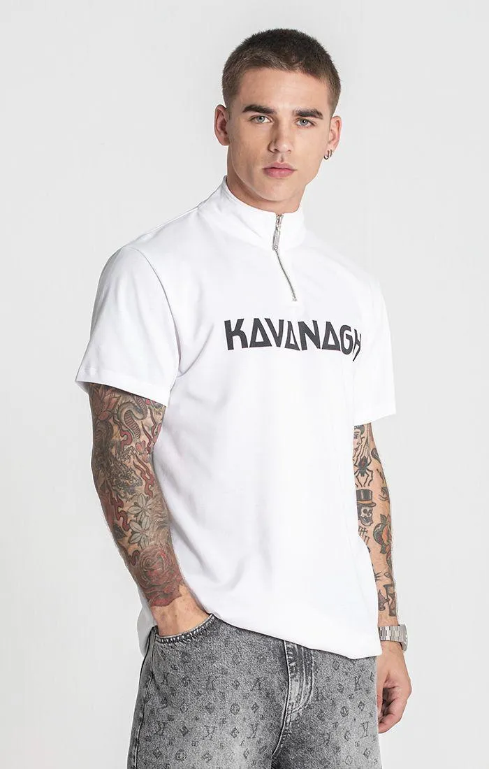White Futura Zip Polo
