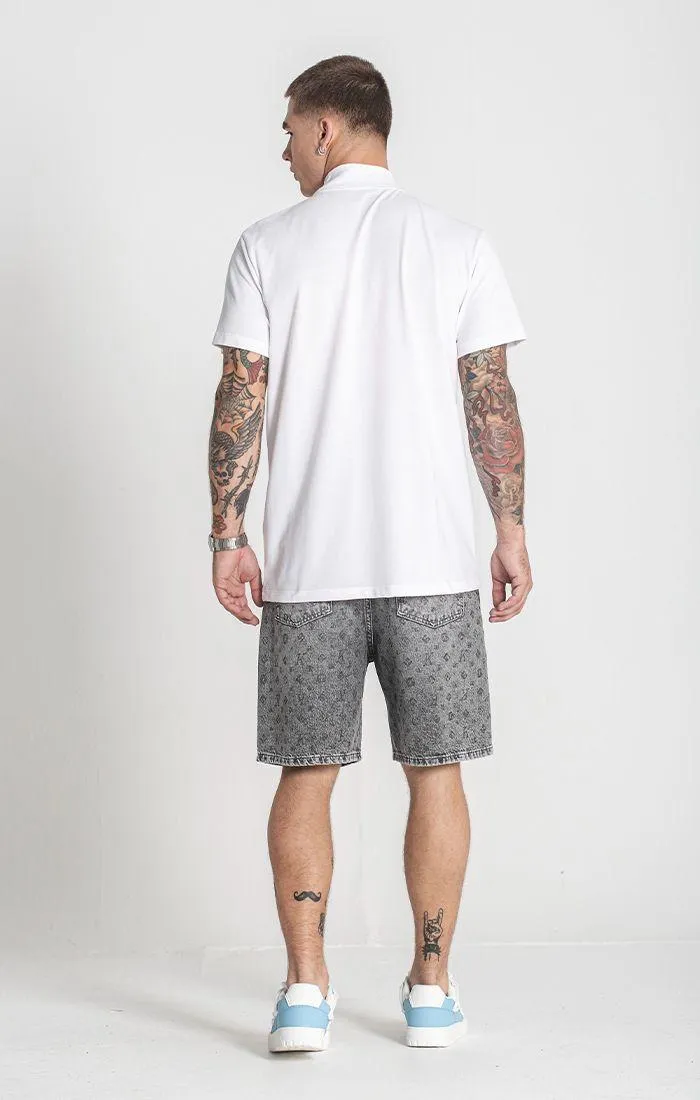 White Futura Zip Polo