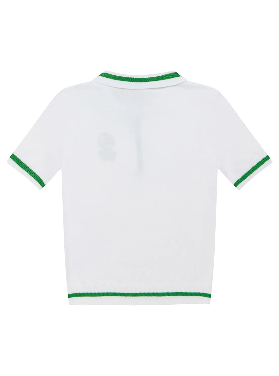 White Short Sleeve Polo Knit Sweater (7-16)
