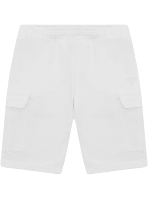 White Woven Cargo Shorts (8-16)