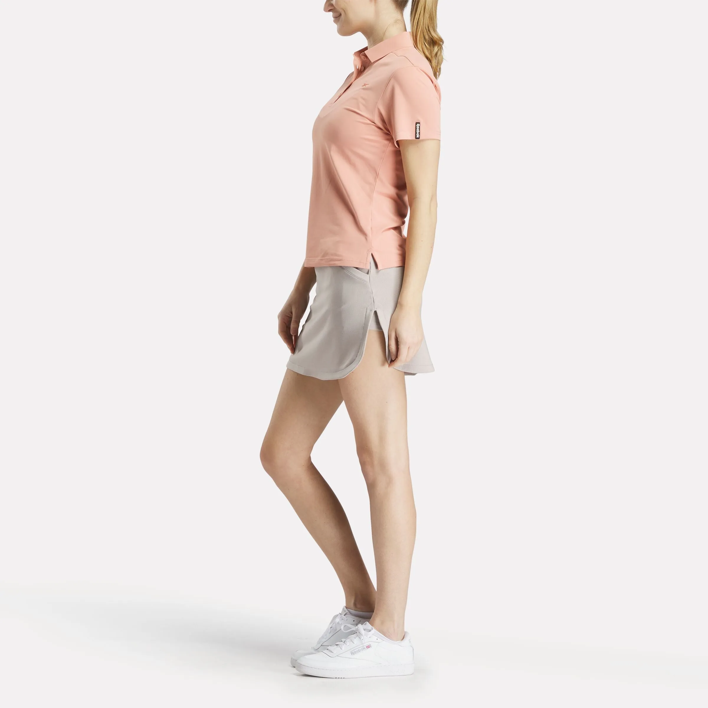 Women's Short Sleeve Stretch Pique Placket Polo Shirt