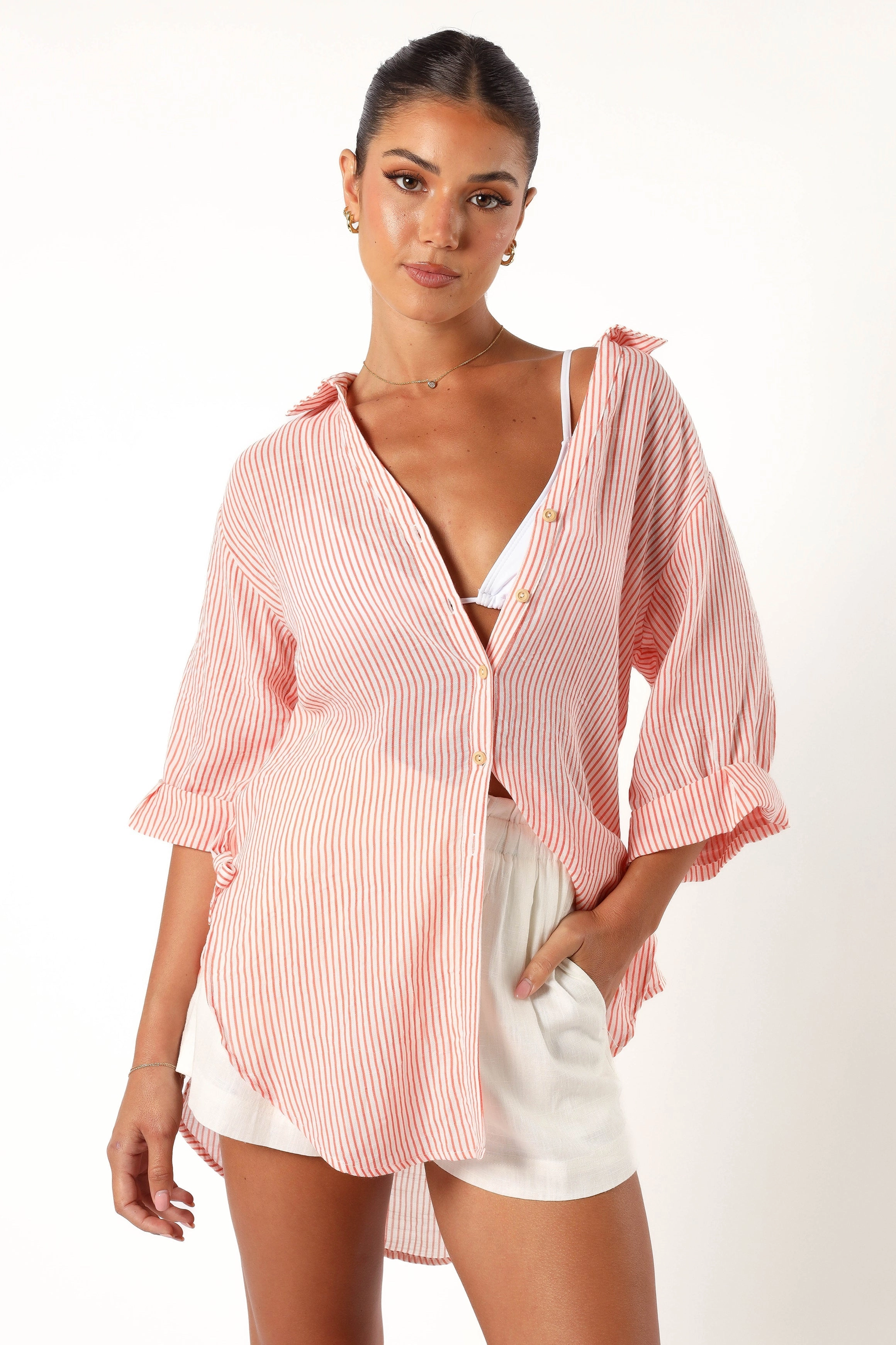 Wren Oversized Shirt - Orange